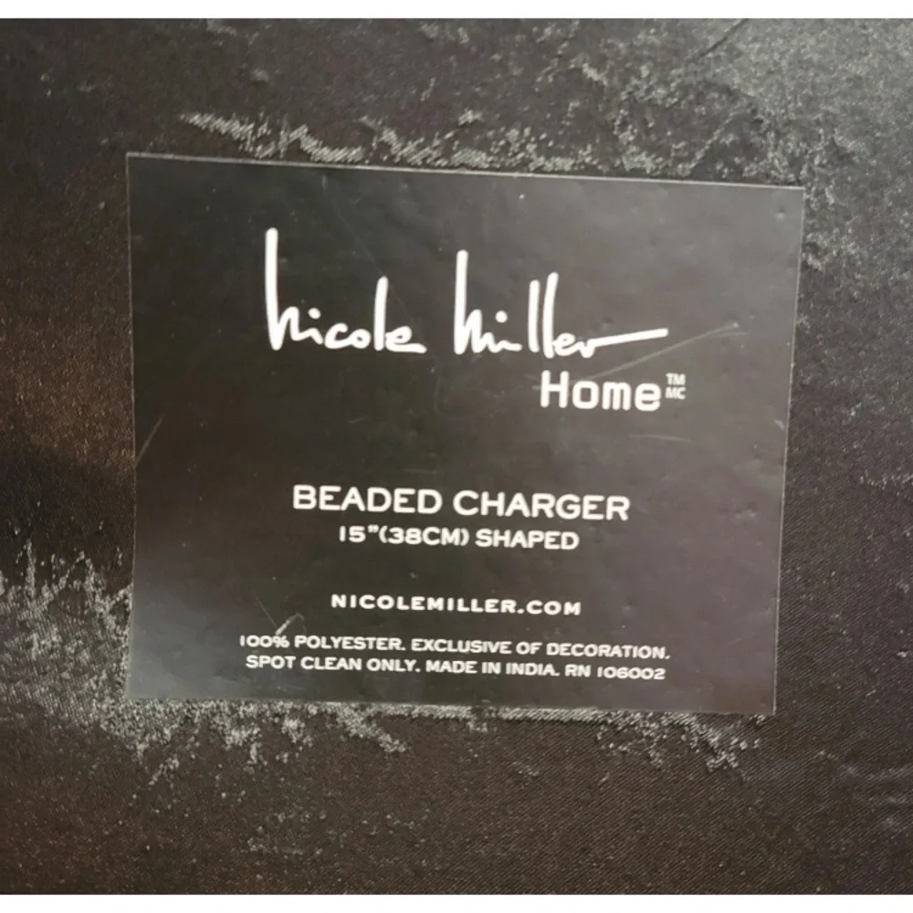 4x Nicole Miller Halloween Spiderweb Placemat Centerpiece Charger Black Gothic